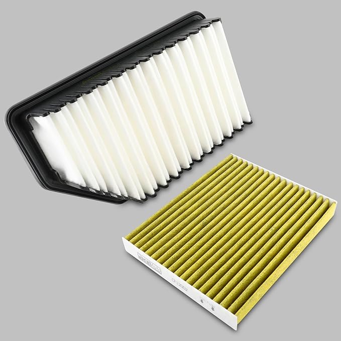 Engine & Cabin Air Filter Set for Kia Soul L4 1.6L/2.0L (2014 2015 2016 2017 2018 2019). Replace CF12002, CA11206