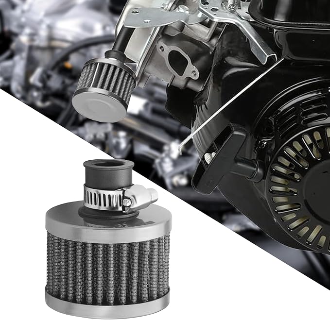 12mm Air Filter Intake Filter Breather, Valve Cover Breather, Mini Universal Motor Cone Cold Clean Air Intake Filter Turbo Vent Breather, Vehicle Engine Air Filters Suitable for Cars Motorcycles