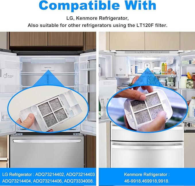 Refrigerator Air Filter LT120F FOR LG Refrigerator Air Filter Replacement ADQ73214404 ADQ73214402 ADQ73214403 Kenmore Elite 46-9918 469918 9918-4 Pack