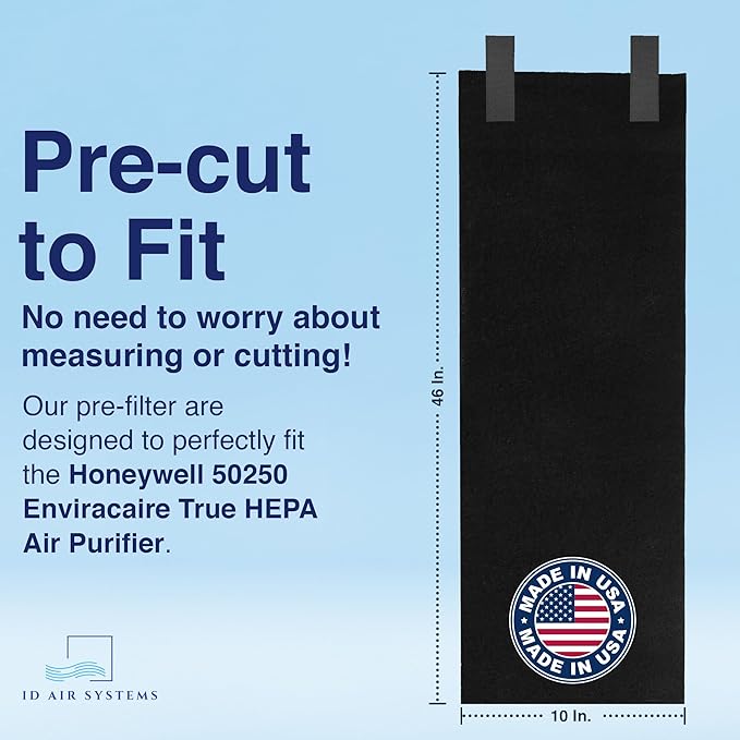Replacement Pre-Filter for Honeywell 50250 Air Purifier - Carbon Pre Filter for Odor Control - Air Purifier Filter Compatible with True HEPA Air Filters - 1 Pack