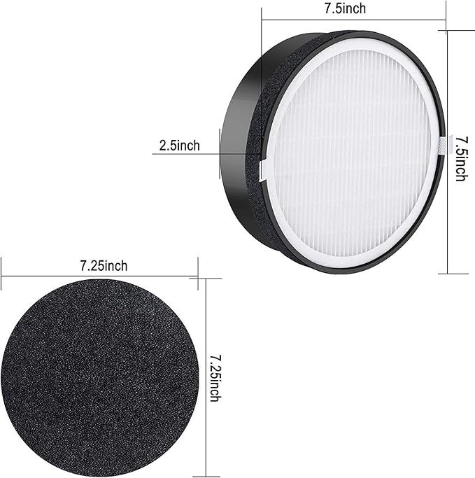 Hongfa LV-H132 Replacement Filters for Levoit Air Purifier, 3-in-1 Nylon Pre True HEPA Filter, True HEPA and Activated Carbon Filters Set LV-H132-RF