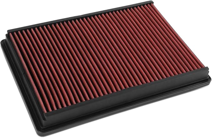 DNA Motoring AFPN-220-RD Clean Air Washable Drop In Panel Air Filter Enhance Engine Performance [Compatible with 02-20 Dodge RAM 1500/02-10 RAM 2500/02-10 RAM 3500/02-10 RAM PICKUP]