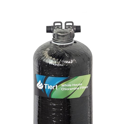 Tier1 Whole House Chloramine Filter | 300,000 Gallon Capacity | Pre-Filled Carbon Tank with 0.5 Cubic Foot of Premium Catalytic Granular Activated Carbon | Home Water Filtration System