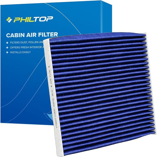PHILTOP HEPA Premium Cabin Air Filter w/Dual Activated Carbon, Compatible with CF10133 Toyota Corolla 2002-2008, Matrix 2003-2008, Carbon Filter Up Dust Pollen Odor