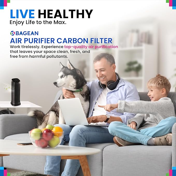 Carbon Pre Filter Replacement 20.2" x 3.9" Compatible with Honeywell Quiet Clean Tower Air Purifier Filters - Fits HFD120-Q HFD123 HFD140BWM HFD140 HFD230 - Absorbs Odors & Freshen the Air (4-Pk)