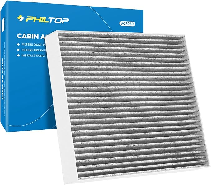 PHILTOP Cabin Air Filter w/Activated Carbon, Compatible with CF10381 Hyundai Sonata 2006-2010, Santa Fe 2007-2009, Azera 2006-2008, Kia Carnival 2022-2026, Optima 2006-2010