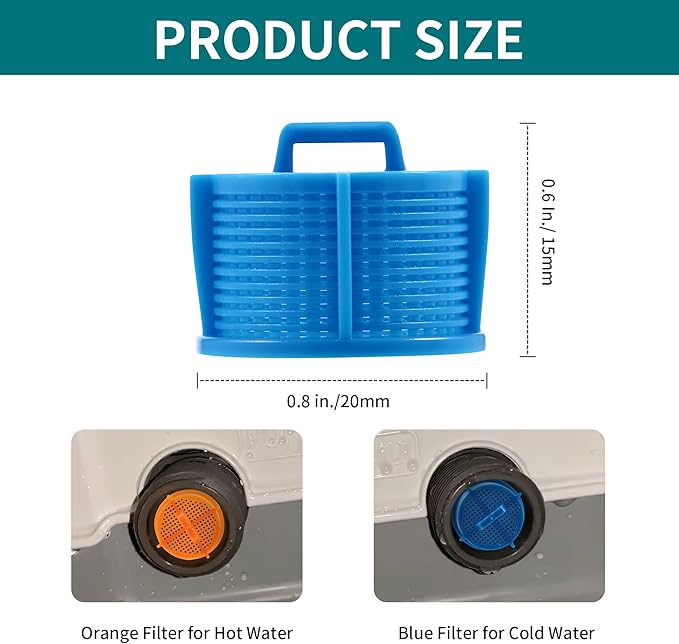 8-Pack AGM73269501 Washer Water Inlet Valve Filter Screen Replacement for LG and Kenmore Washing Machines, Water Hose Inline Filter Replaces AP5202486, 1810261, PS3618281, EAP3618281
