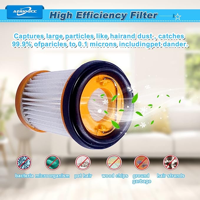 Vacuum Filter for Shark, Filters Replacement for Shark ION W1 S87 Cordless Handheld Fabric Vacuums WV200, WV201, WV205, WV220, Part # XHFWV200, 8 Pack