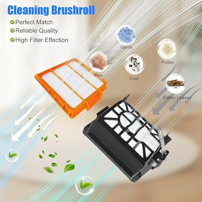 Replacement Parts Accessories Kit for Shark AI AV2511AE AV2501S AV2501AE RV2502AE RV2520AOUS AV2510AOUS Robot Vacuum Cleaner- 1 Main Brush, 4 Filters, 6 Side Brushes, 1 Foam Filter (12 Pack)