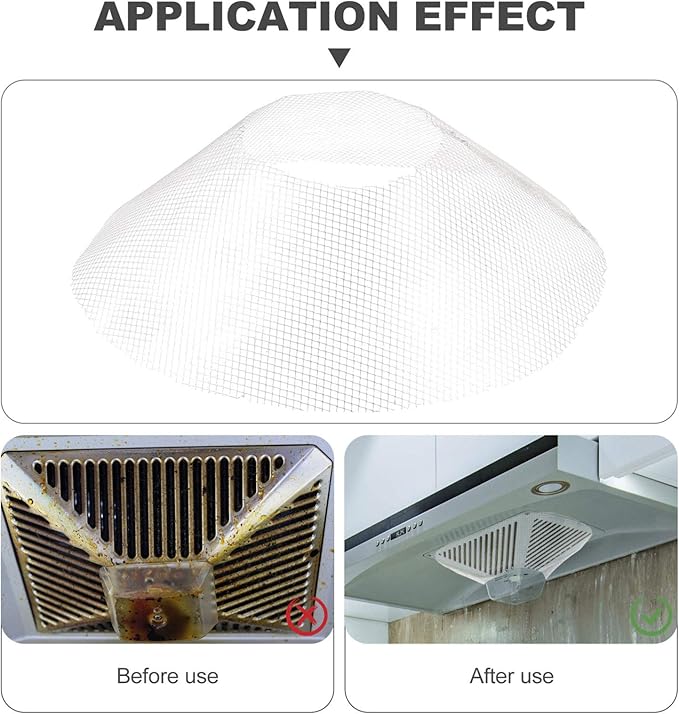 DOITOOL Round Range Hood Grease Filter - 10 Pcs Mesh Stove Hood Oil Catcher Oil Nets Kitchen Filter Net Accessories - 8.3 inch