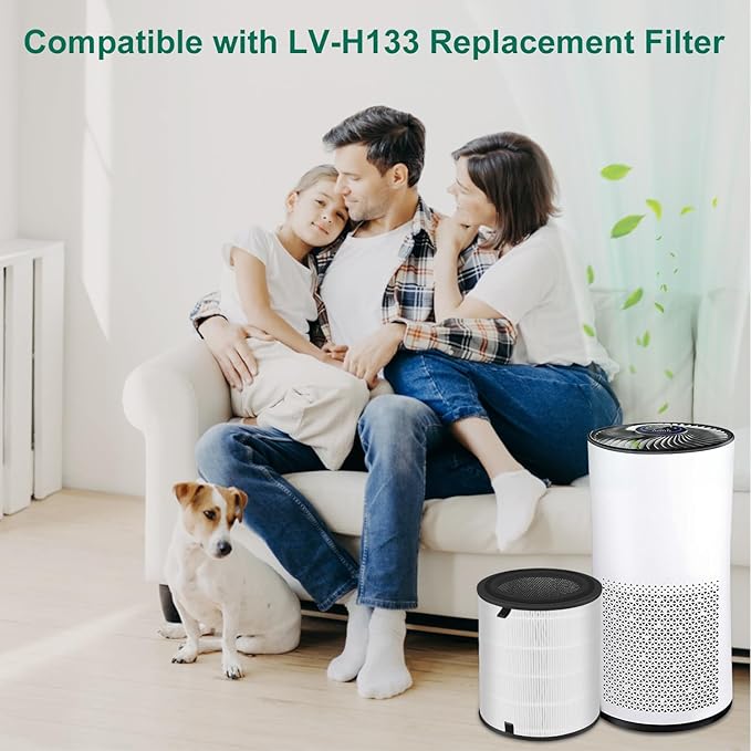 1 Pack LV-H133 Replacement Filter Compatible with LEVOIT LV-H133, NXBHG 3 in 1 and Activated Carbon Filter, Part No. LV-H133-RF