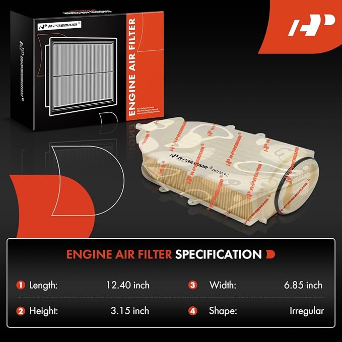 A-Premium 2-PC Engine Air Filter Compatible with BMW X5 2015-2020, X6 2017-2020, 4.4L, Replace# 13717638566