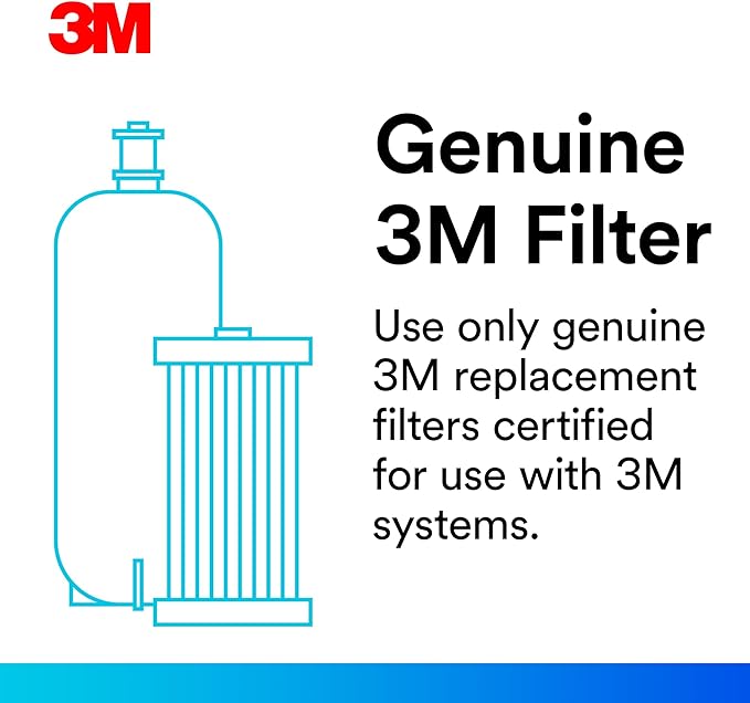 3M HF25-S High Flow Series Genuine Replacement Filter Cartridge for ICE125-S Water Filter System, Reduces Chlorine, Taste and Odor, Scale, and Particulate 1 Micron, 1.5 gpm, 5615203