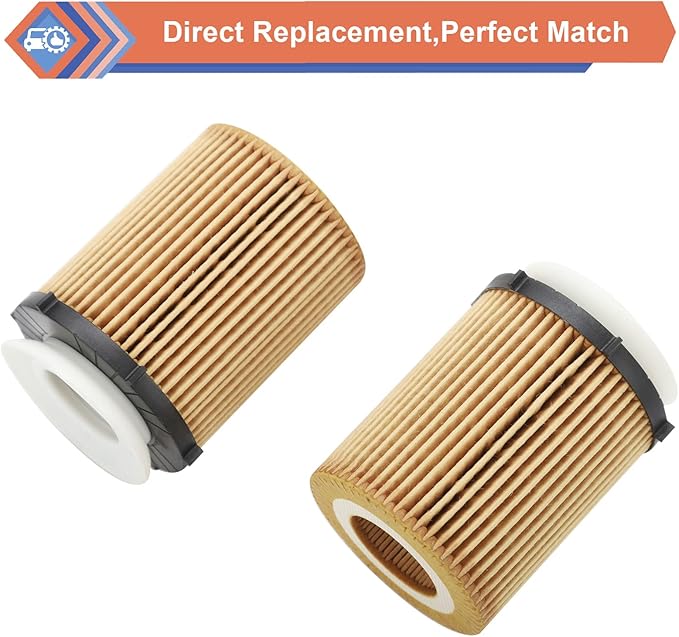 2 Pcs Oil Filter Compatible With INFINITI Mercedes-Benz Vehicle 2012-2023 C300 CLA250 E300 GLA200 GLC300 Metris SLC300 Sprinter 1500 2500, 2017-2019 Q50 Q60 QX30, Replace#HU711/6Z, HU7116z, 2701800109