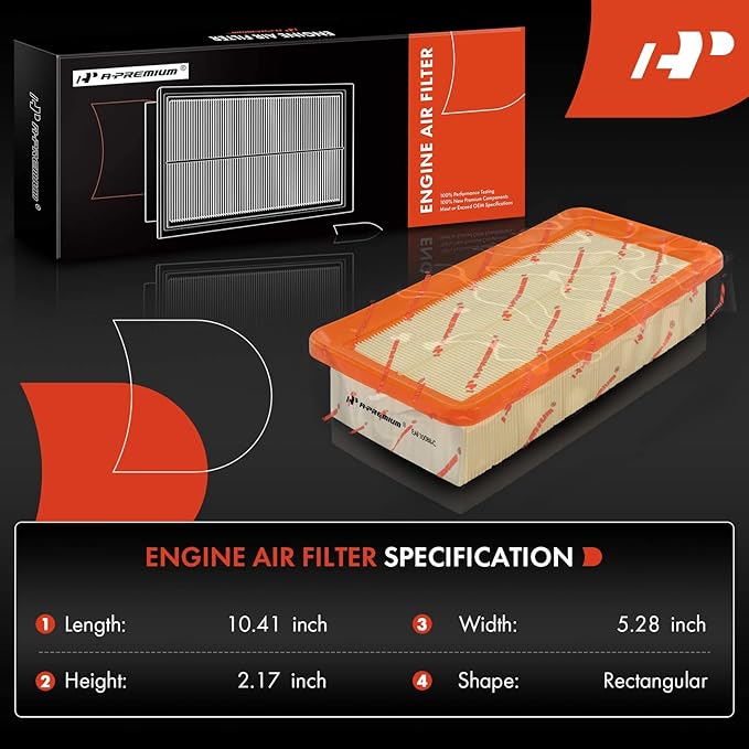 A-Premium Engine Air Filter Compatible with Hyundai Accent & Kia Rio, Rio5, 2006-2011, Flexible Panel, Replace# 281131G000