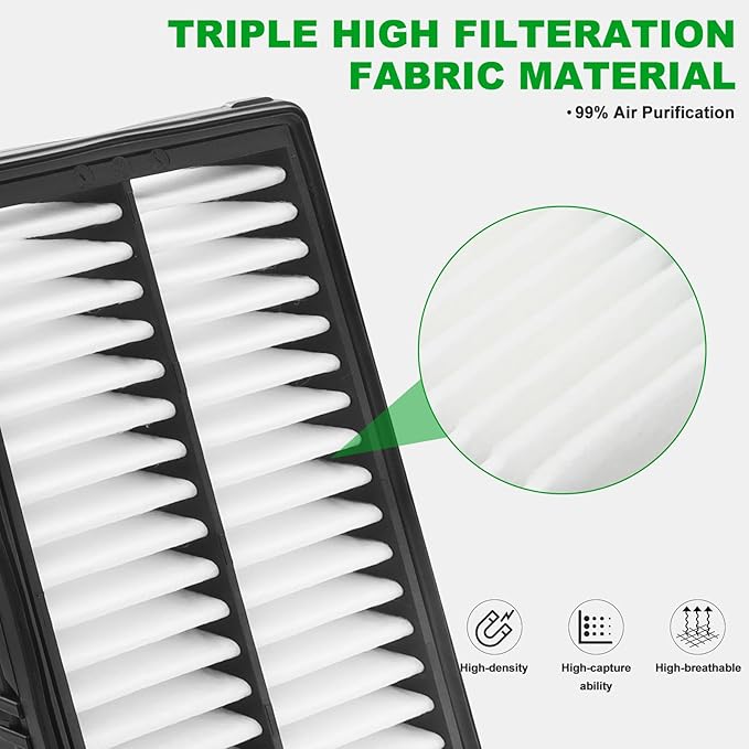 Comb Engine Cabin Air Filter for Nissan Armada 5.6L V8 2024 2023 2022 2021 2020 2019 2018 2017