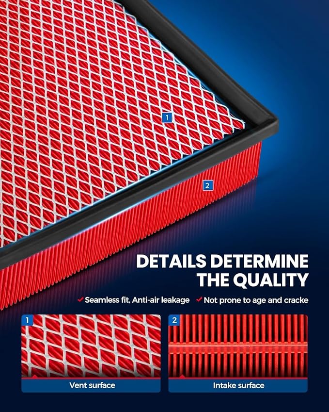KAX Premium Engine Air Filter, CA11501 Replacement for Buick Encore 2013-2022, L4 1.4L, Chevrolet Trax 2015-2022, Flexible Panel