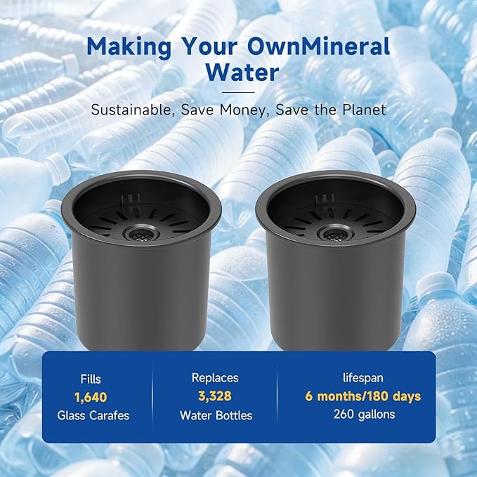 ROPOT-LITE Mineral Filter Set Compatible with Bluevua RO100ROPOT-Lite and RO100ROPOT-Lite(UV) Alkaline Remineralization Filters (4 Pack）