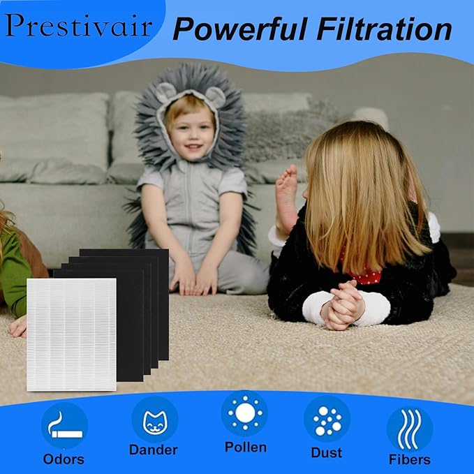 D360 Replacement Filters Kit True HEPA Filter Compatible with Winix D360 Air Purifier, Number 1712-0101-02 1 True HEPA + 4 Activated Carbon Filters