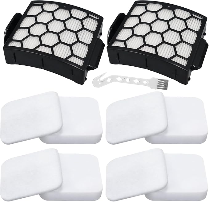 LA502 Filter Replacement for Shark LA502 LA300 LA301 LA322 LA500 LA500WM LA455 LA702 LA360 LA362 LA351 Rotator Lift-Away ADV DuoClean PowerFins Upright Vacuum, Part XFFK320 & XHF320, 2 HEPA 4 Foam