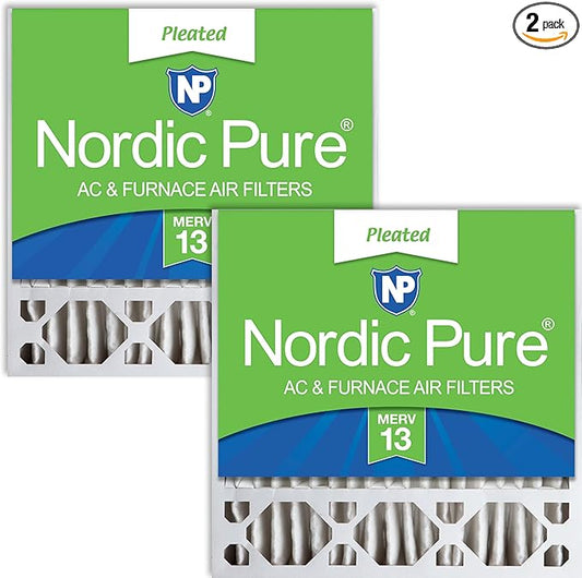 Nordic Pure 20x20x5 (Actual Size: 19 5/8 x 19 7/8 x 4 3/8) Honeywell/Lennox Replacement MERV 13 Air Filters 2 Pack