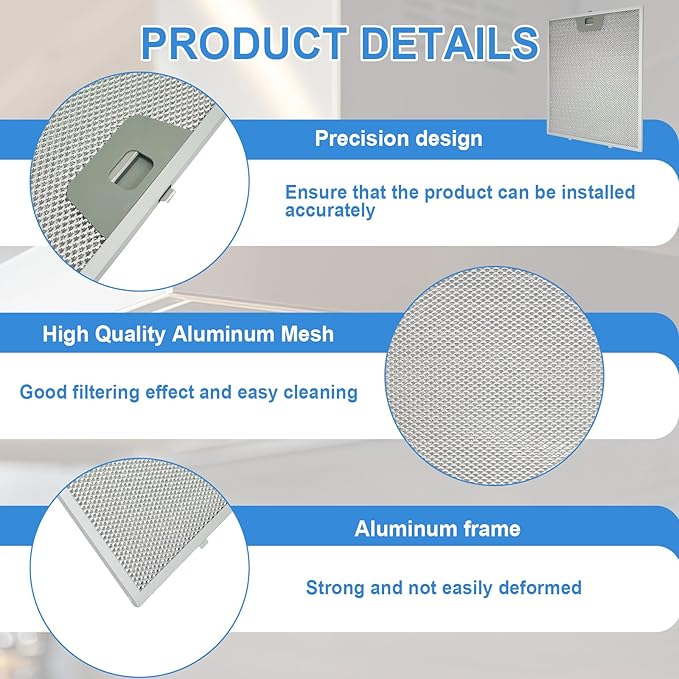 3PCS WB02X24871 Range Hood Grease Filter Compatible with GE Range Hood Models JVW5361EJ1ES JVW5361EJ2ES JVW5361SJSS JVW5361BJ1TS 11-13/16 x 10 Inches