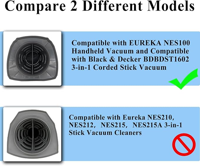 Filters Compatible with EUREKA NES100 Handheld Vacuum and Compatible with Black & Decker BDST1601 3-in-1 Vacuum, Compare to Part# ST0106 & ST0107, 4 Pack HEPA Filters & 4 Pack Sponge Filters