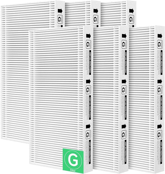 6-Pack HRF-G Replacement Filter Compatible with Honey-well HPA030/HPA080/HPA180/HPA020/HPA075/HPA175 Series Purifiers Filter G, Part Number HRF-G1/HRF-G2