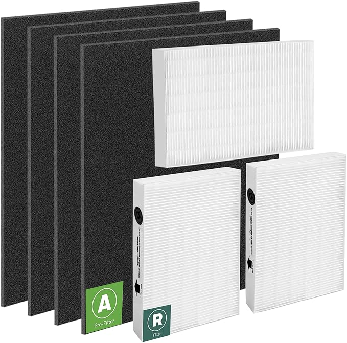 HPA300 HEPA Filter Replacement for Honeywell Air Purifier HPA300 Series,3 True HEPA Filter R and 4 Activated Carbon Prefilter A,Compared to HRF-R3