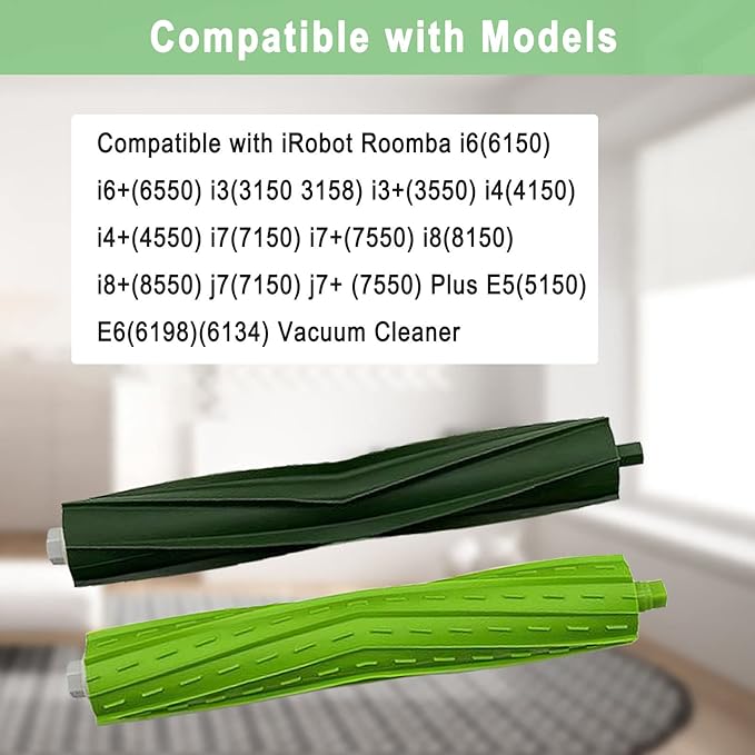 Replacement Parts for iRobot Roomba i3 i7 E5 j7 i4 i7+ i3+ i4+ i5 i5+ Combo i5 Combo i5+ i6 i6+ i8 i8+ i2 i2+ E6 E7 E & I & j Series Vacuum Cleaner 4 Sets Multi-Surface Rubber Brush Roller