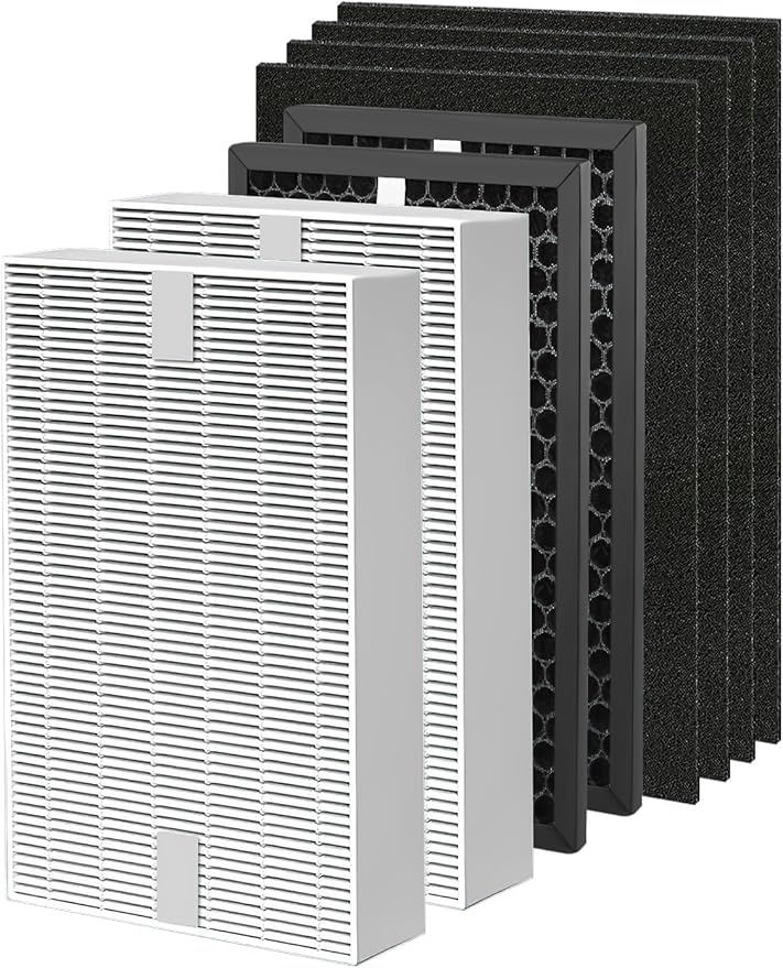 HPA5100B Replacement Filter Compatible with Honeywell Air Purifiers HPA5100 HPA5150 HPA3100, 2 Premium, 2 S Carbon and 4 A Pre-Filters, Part # HRF-R1 HRFSC1 HRF-ARVP100 HRF-A100