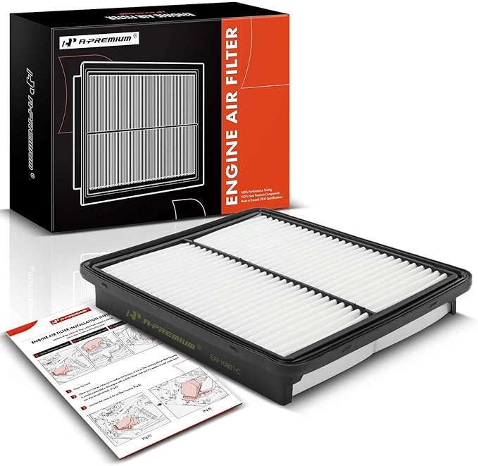 A-Premium Engine Air Filter Compatible with Hyundai & Kia - Santa Fe 2010-2012, Sonata 2011-2014, Optima 2013-2015, Sorento 2011-2013, Azera 2012-2017