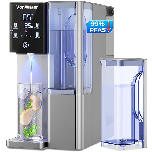 CT910G Countertop Reverse Osmosis Water Filter, 7-Stage RO Water Filtration System with 2 Portable Pitchers, NSF/ANSI 372,42,58, 5 Volume Settings, 3:1 Pure to Drain CT910G, Bundle