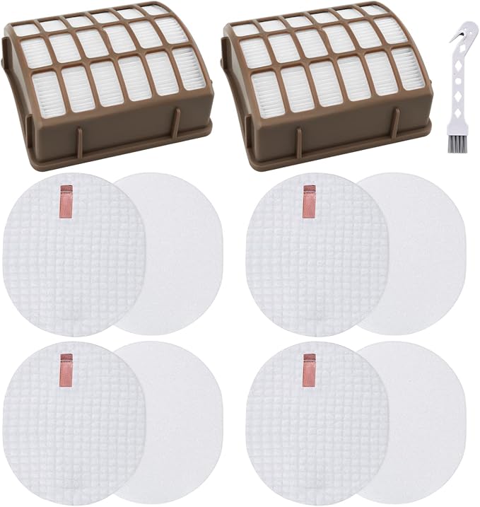 Artraise for Shark Navigator DXL Vacuum Dust Filter Replacement (NV60 NV70 NV80 NV130 NV141 UV420) & Rotator Professional Xl Capacity (NV90 NV95) - XFF80 XHF80, 2 Post + 4 Foam + 4 Felt Filters