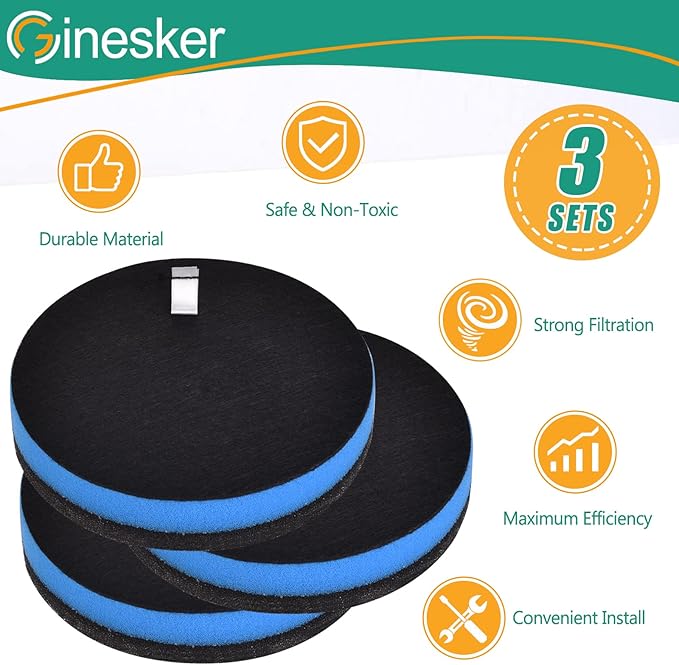 3 Sets Replacement Filter Compatible with Bissell Cleanview Pet Vacuum 2252 2254 2256 2258 2486 PowerGroom 22528 PowerForce 3334 Powerlifter, PowerClean & PowerEase, Compare to Parts # 12141 & 1601972