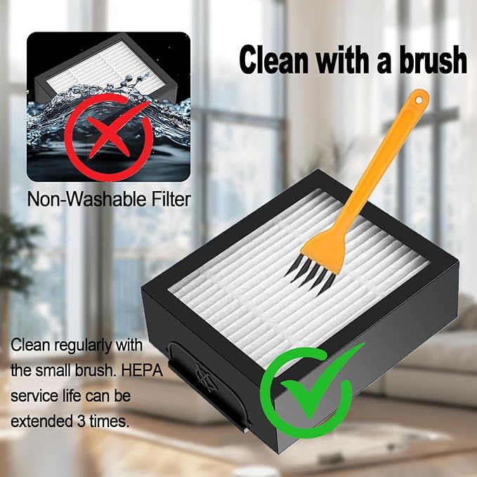 Replacement Parts for Roomba iRobot i7 i7+ i3 i3+ i4 i4+ i5 i5+ i6 i6+ i8 i8+ i5+/j7 j6 j5 and Plus Version,(2 Set Rubber Brush,8 Side Brush)