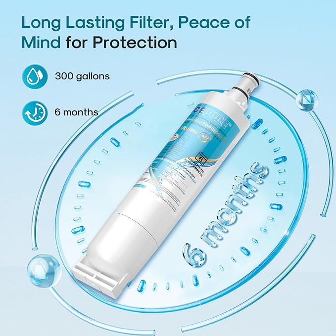 ICEPURE Alkaline 4396508 Refrigerator Water Filter Replacement for EDR5RXD1, EveryDrop Filter 5, Whirlpool 4396510, 4392857, 4396547, 9085, NL300, LC400V, PNL240V, WF-NLC240V WF285, Enhances PH, 5Pack