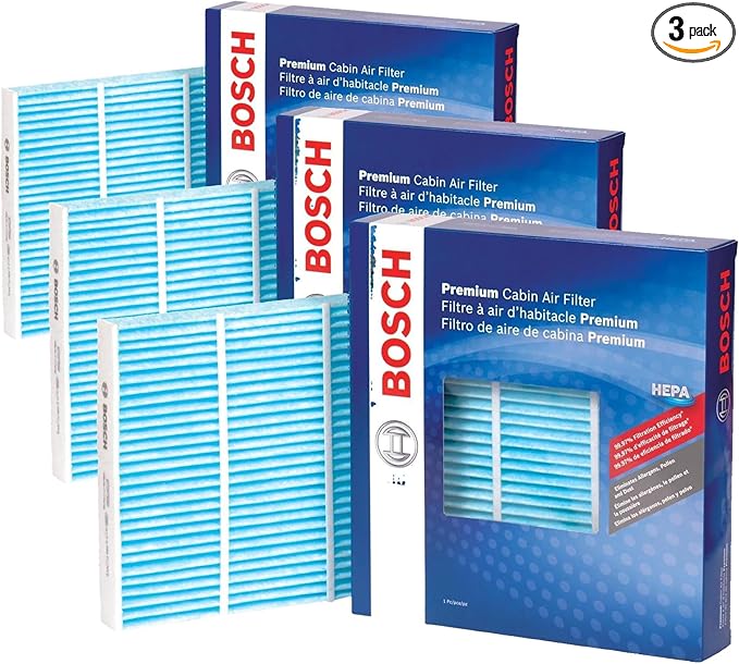 BOSCH 6046C HEPA Cabin Air Filter - Compatible with Select BMW Z4 (Pack of 3)
