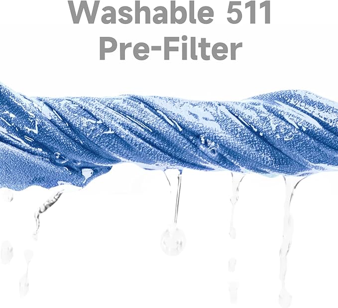 4 Packs 511 Replacement Filters Compatible with Blueair Blue Pure 511 Air Cleaner Purifier, Premium Filter and Activated Carbon Filter, 4 Premium Filters and 4 Cloth Cover Pre-Filters