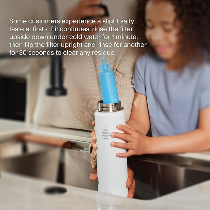 Clearly Filtered Water Bottle | Removes 200+ Contaminants, Double-Wall Insulated Stainless Steel, BPA/BPS Free, Phthalate Free, Filters Flouride Lead Chlorine (20oz, Crimson)