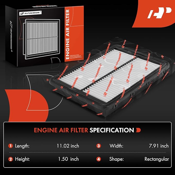 A-Premium Engine Air Filter Compatible with Hyundai Sonata 2015-2019 & Kia Optima 2016-2020, 2.0L 2.4L, Rigid Panel, Replace# 28113C3100