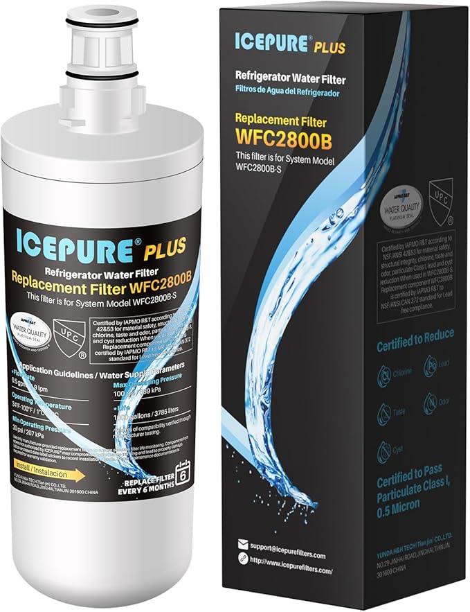 ICEPURE 3US-AF01 Under Sink Water Filter, Replacement for Standard 3US-AF01, 3US-AS01, Whirlpool WHCF-SRC, WHCF-SUFC, WHCF-SUF, 1 Pack