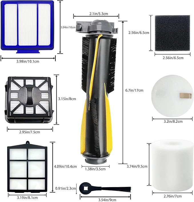 Replacement Parts for Shark IQ RV1001AE, Shark AV911S EZ, AV1010AE RV1000 RV1001 AV970 AV993 AV1002AE UR1000SR UR1005AE Robot Vacuum Cleaner Accessories Kit,Main Brush,Filters,Side Brushes,Pre Filter