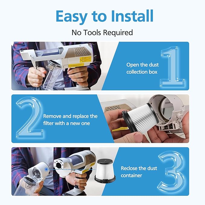 4 Pack IW3511 BU3521 HEPA Filter Replacement Part For Shark IW3511 IW1111 IW1120 Detect Pro Lightweight Cordless Stick Vacuum Cleaner