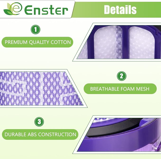 V9 SV18 Filter Replacement Compatible with Dyson SV18 Digital Slim Fluffy Extra V9 Motorbar Cordless Vacuum Part No. 970612-01 for Dyson Digital Slim Filter (3 Pack)