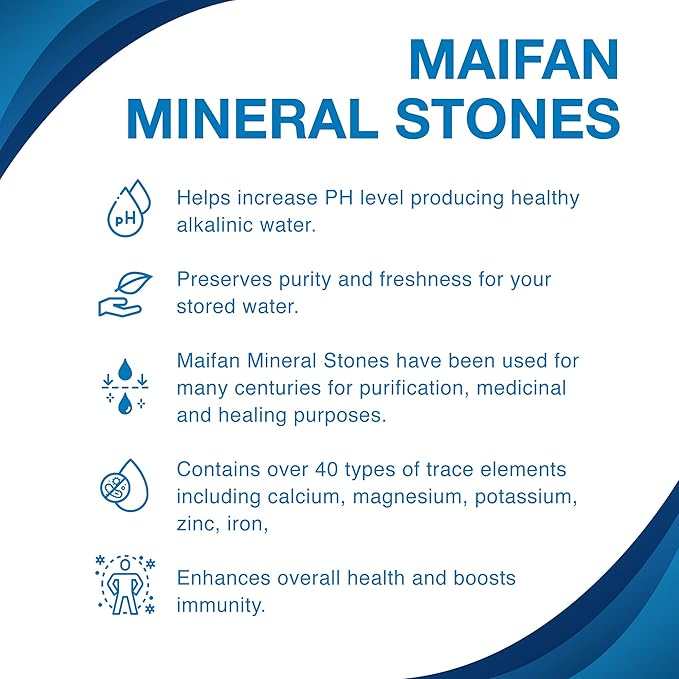 ZENWATER Genuine Maifan Mineral Stones Filter Case Replacement - Exclusively for Zen Water Countertop Gravity Filtration System - Clean and Mineral-Rich Hydration