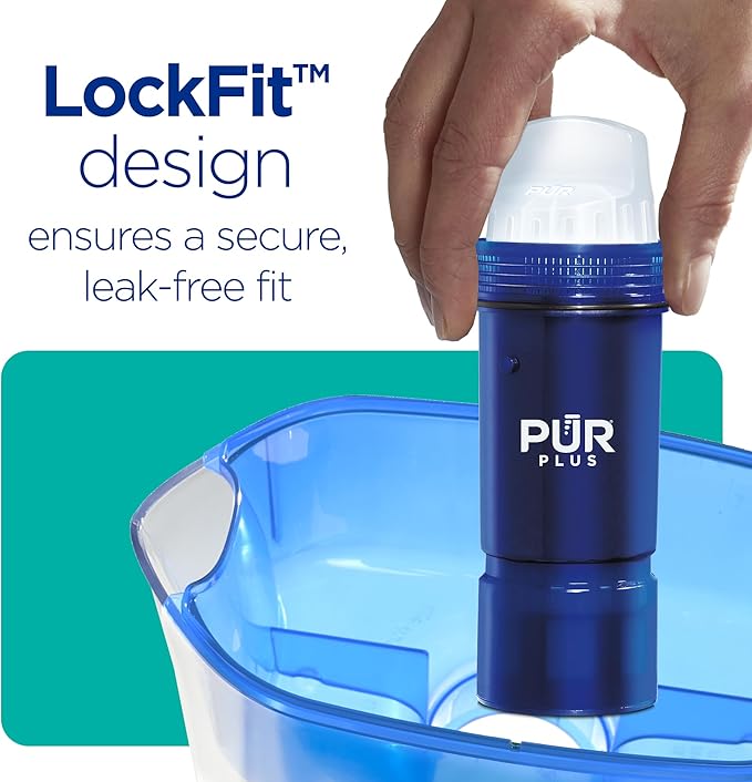 PUR Plus Lead Reducing Water Pitcher and Dispenser Replacement Filter, 1-Pack, NSF & WQA Certified - Compatible with All PUR Pitchers and Dispensers, Blue, PPF951K1