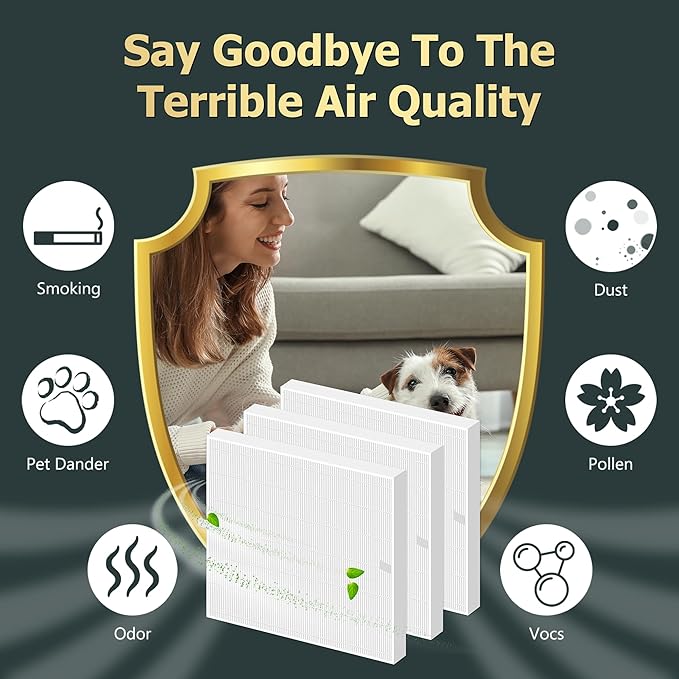 Improvedhand AP-1512HH Replacement Filter for Coway Airmega Purifier AP-1512HH-FP AP-1518R AP-1519P, 2 Pack True Great High-Efficiency Materials Main Filter, Replace Part # 3304899