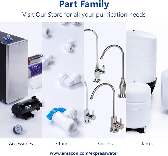 Express Water Modern Chrome Water Filter Faucet – Drinking Water Faucet – Reverse Osmosis Filtration System and Kitchen Sink Beverage Faucet – Simple 3-Piece Easy Install Faucet