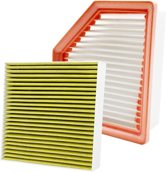 2PCS Cabin Engine Air Filter Kit JM277 JMRA0A Fits for Rogue 2021 2.5L, Rogue 2022 2023 2024 2025 1.5L, 27277-6RC0A, 16546-6RA0A, CF12252